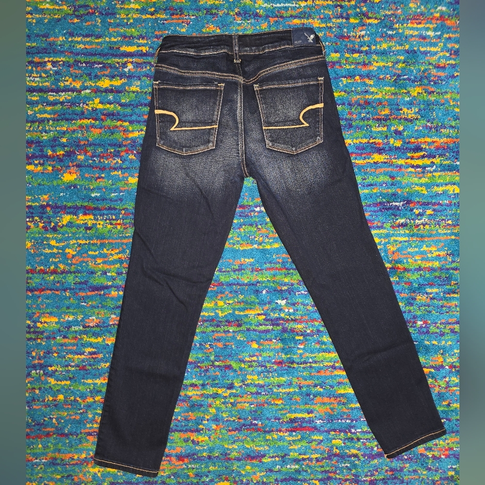 American Eagle Skinny Jeans‎ super stretch size 6S dark blue wash - Picture 4 of 8